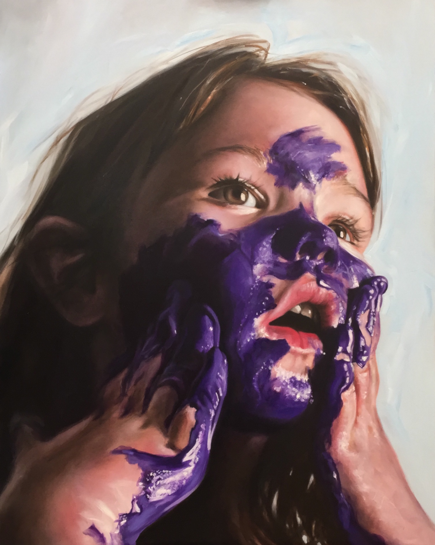 Purple Paint Play Commission 'Ellie' Oil on Canvas (SOLD)