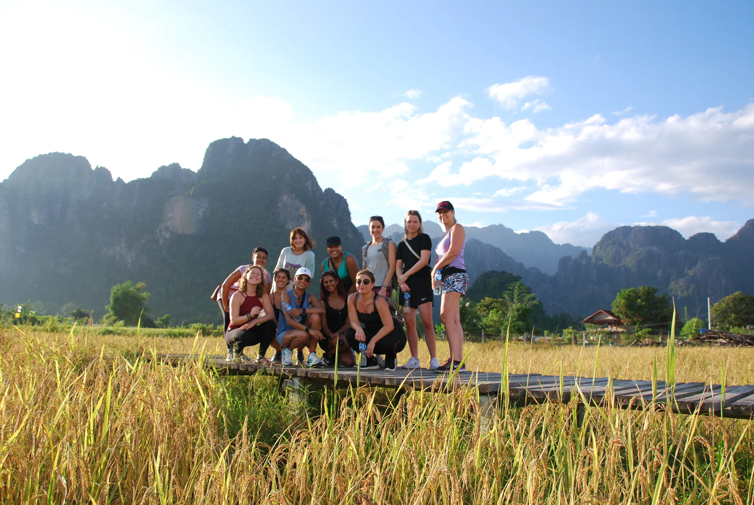 Group photo in the rice patties!