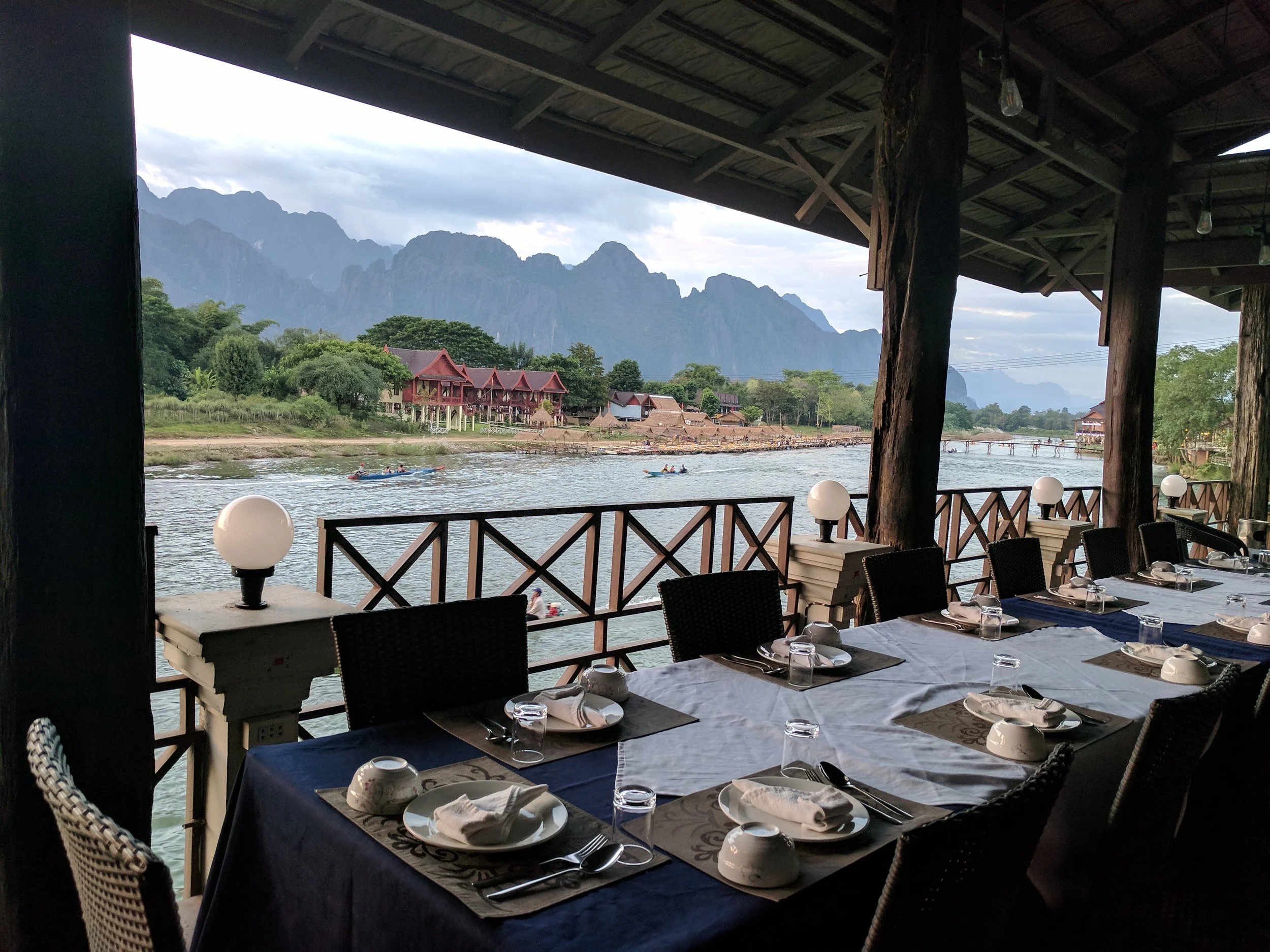 Our first dinner at the Silver Naga Riverside Restaurant.