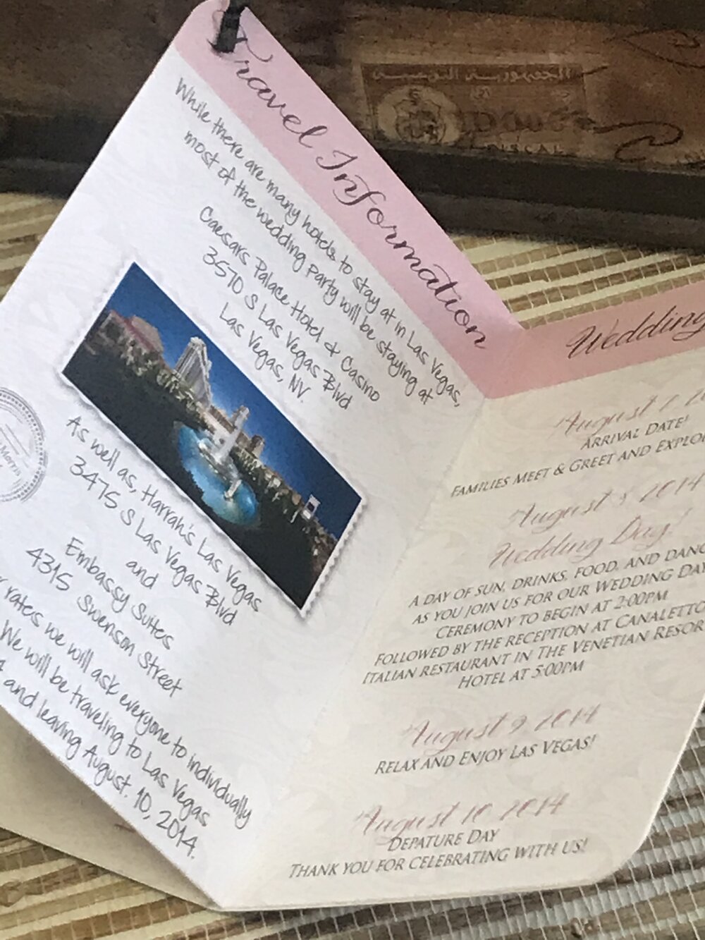 Las Vegas Pport Wedding Invitation The Stylish Scribe Las Vegas Pport Wedding Invitation