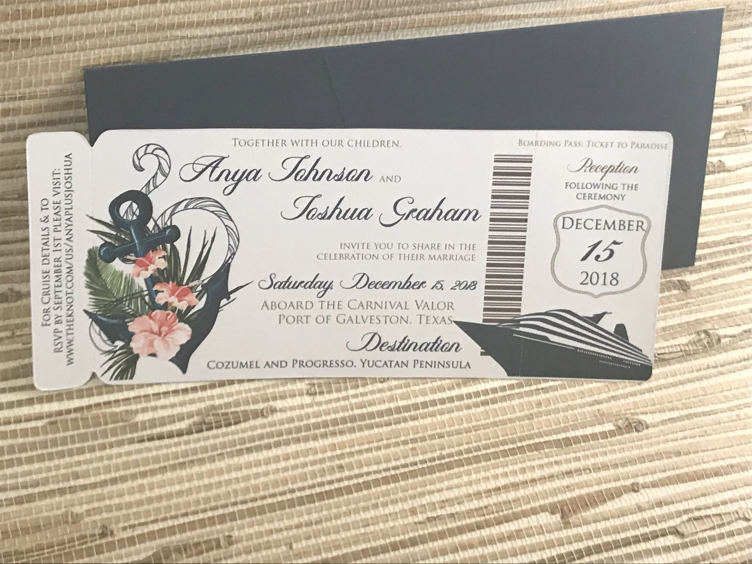 Floral Nautical Boarding Pass