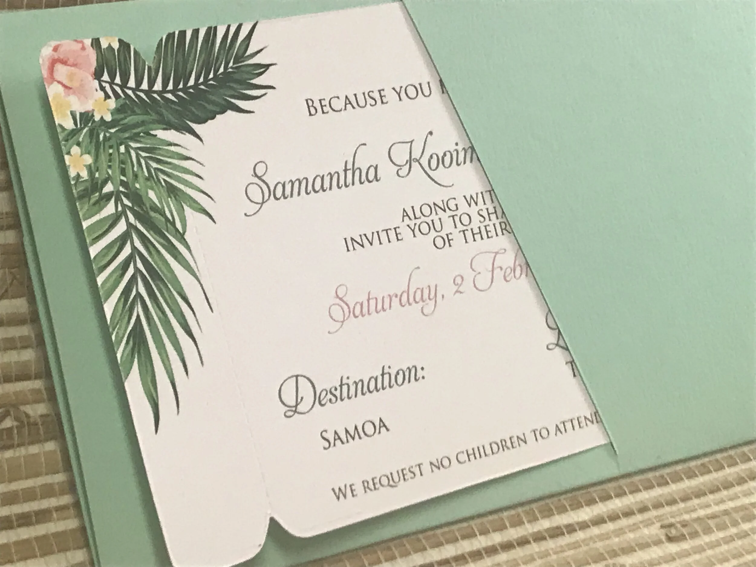 Tropical Palm + Flower Boarding Pass