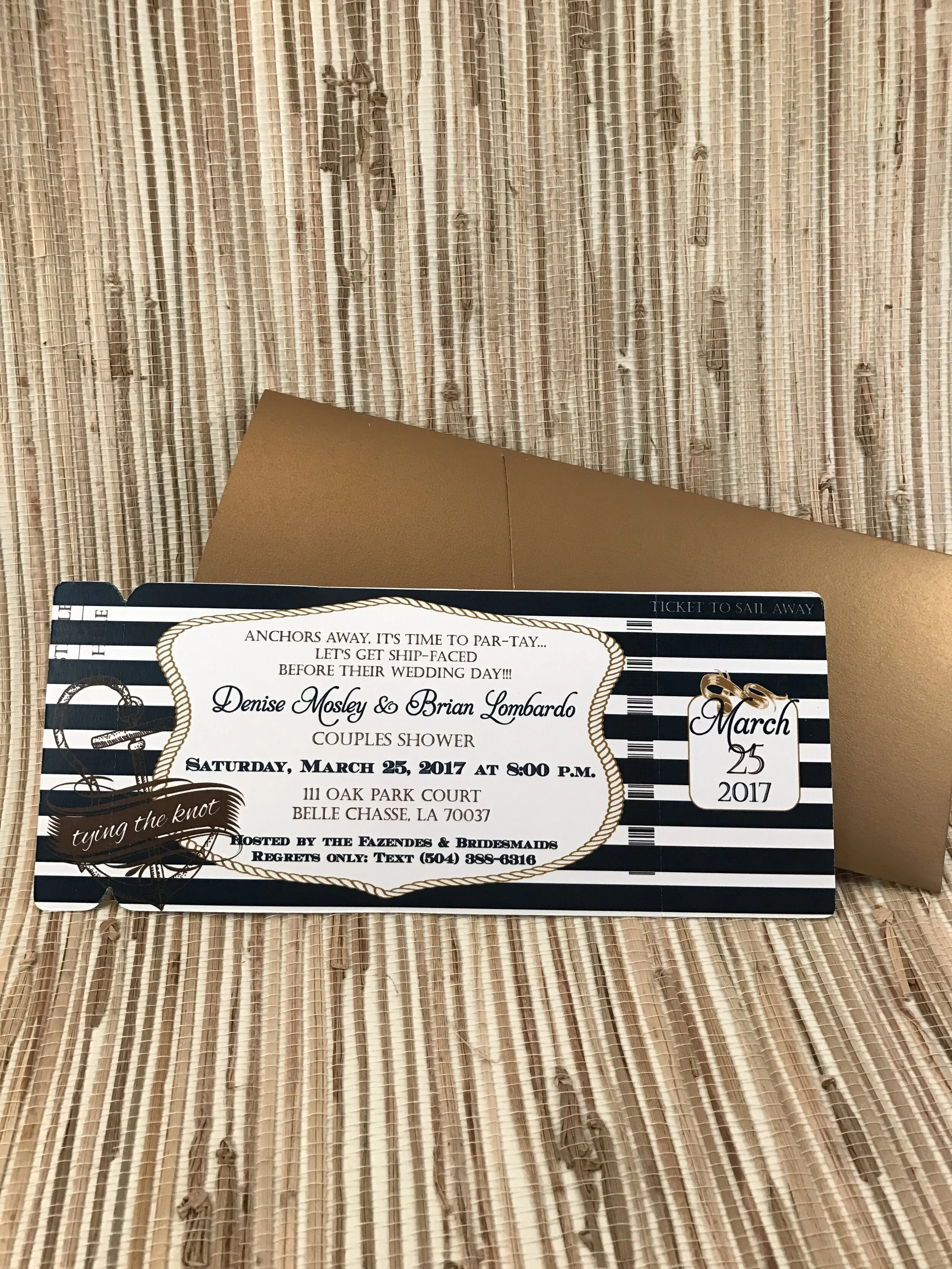 Nautical Stripes Boarding Pass