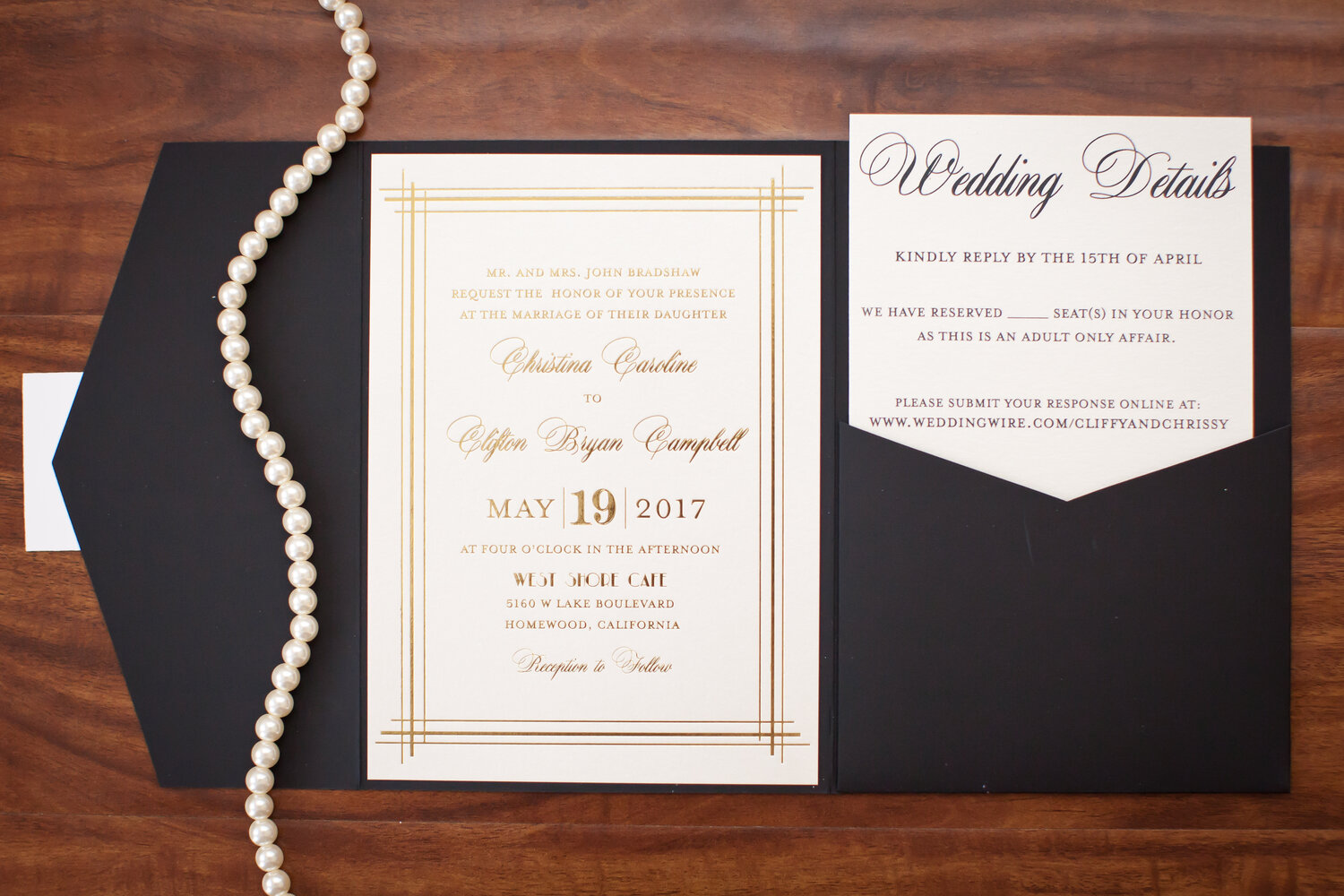 36ct - Save The Date Wedding Envelope Seals (#366) (Gold/Black)