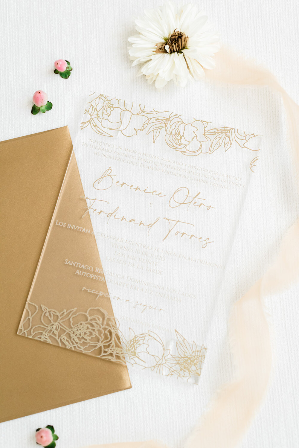  KKaylee White Ink Acrylic Wedding Invitations
