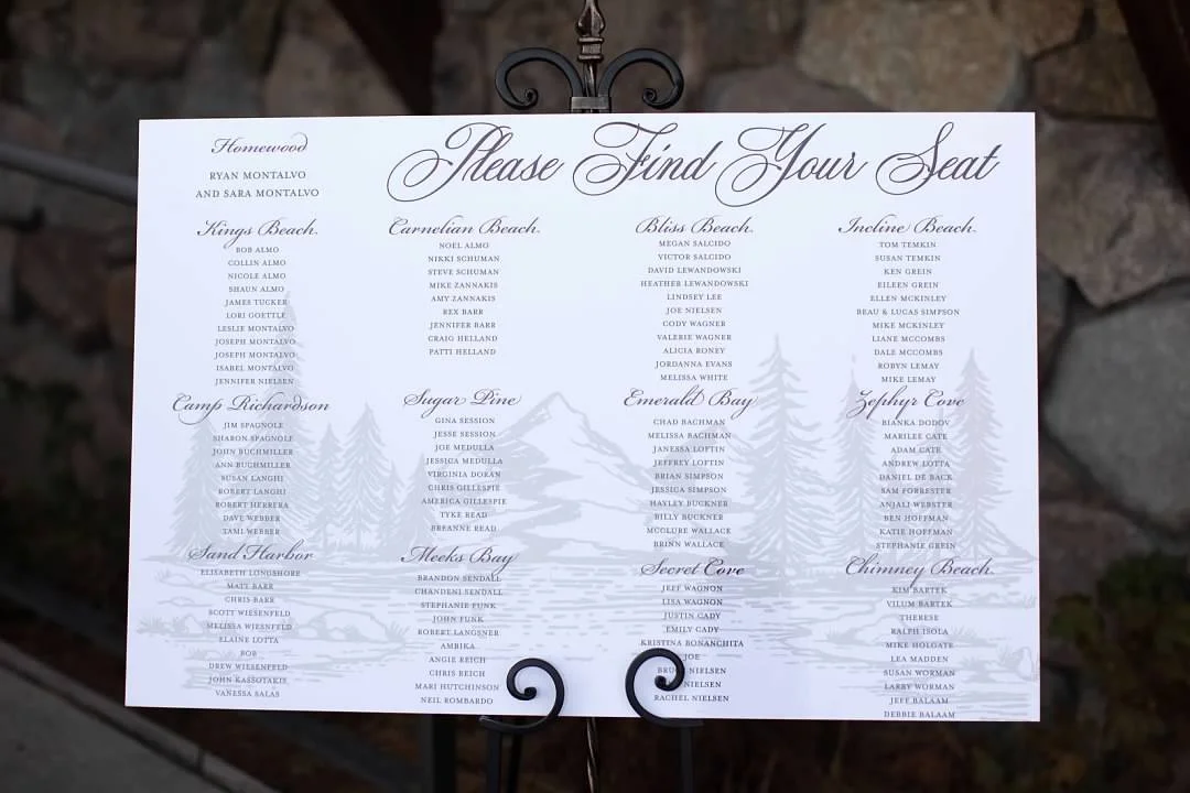 Mountain Watermark Seating Board