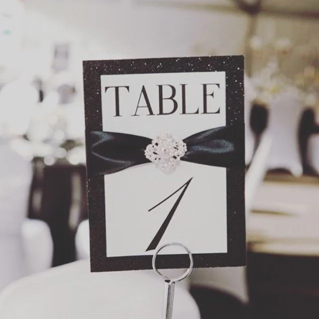 Black Tie Table Numbers