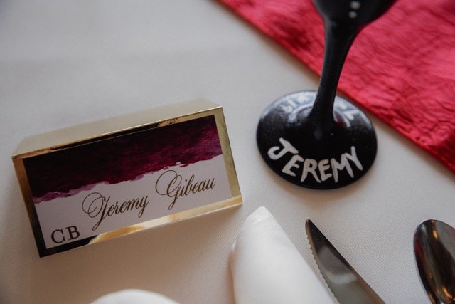 Burgundy + Gold Place Cards