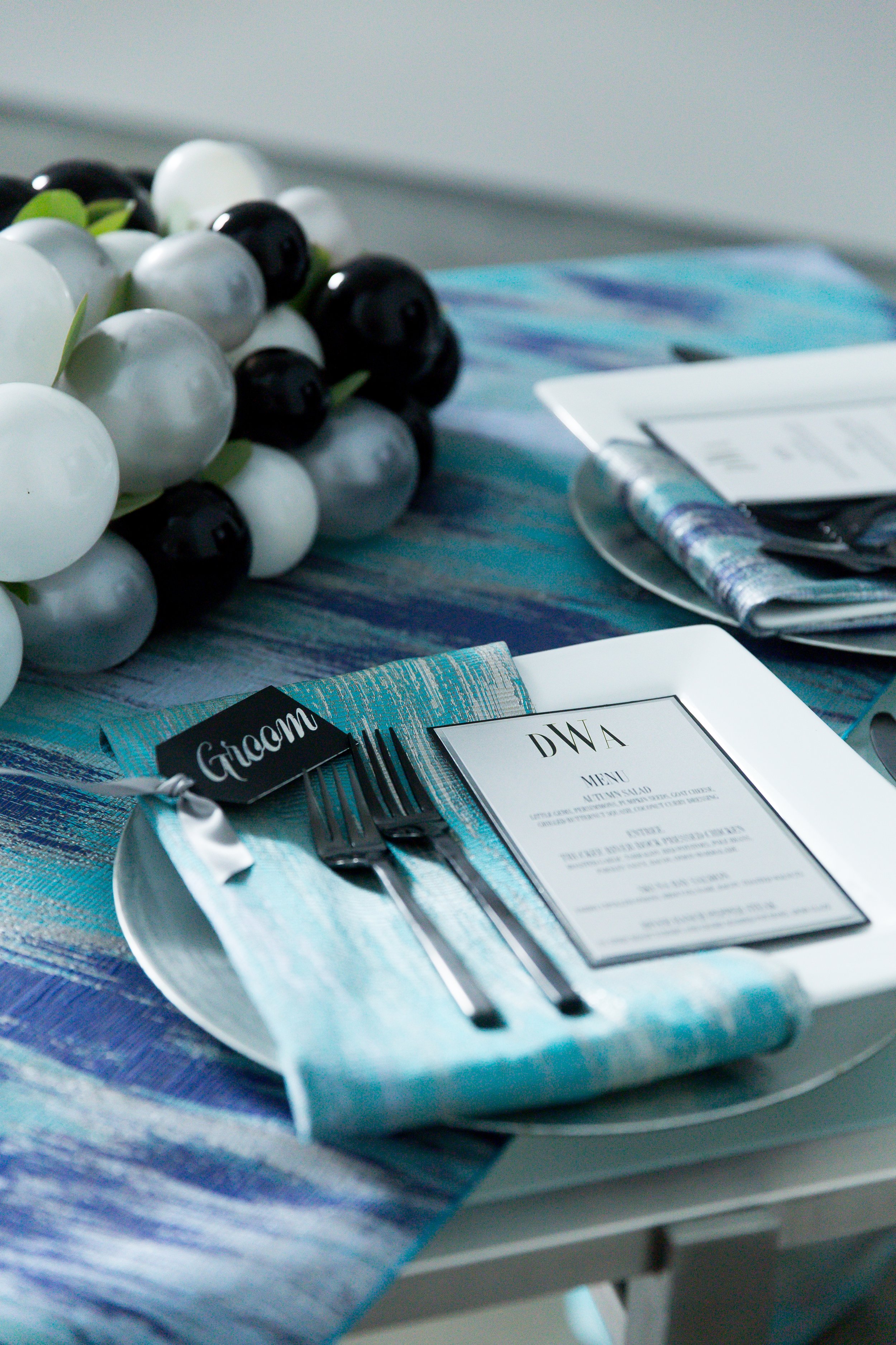 Silver + Black Modern Menu