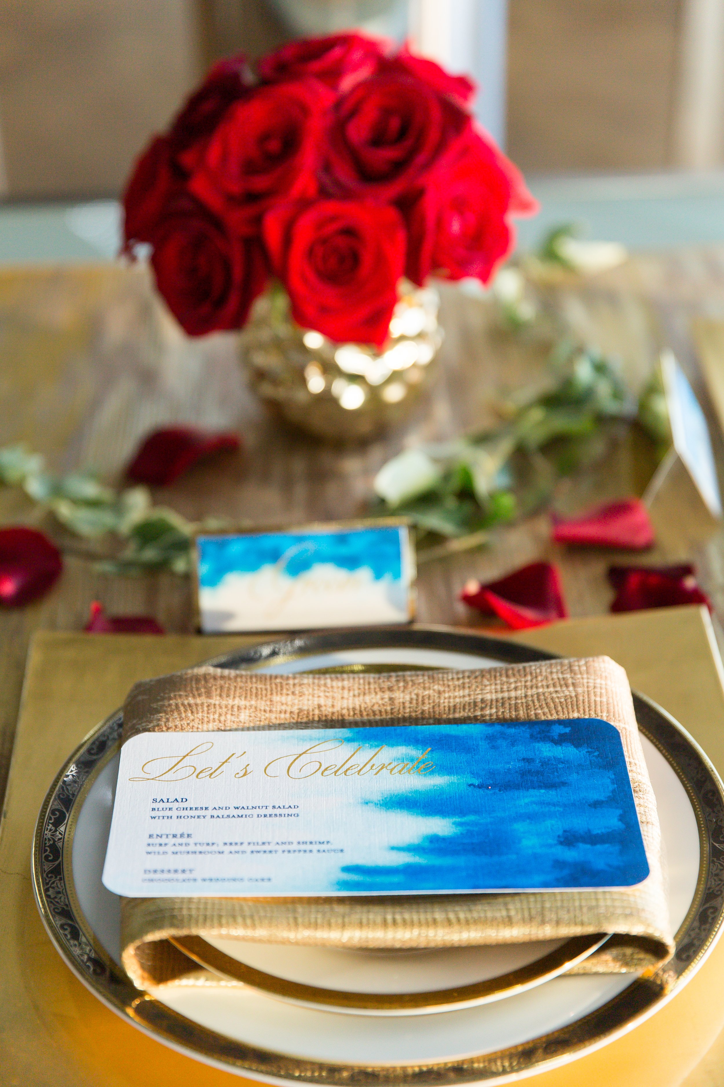 Blue Watercolor Long Menus