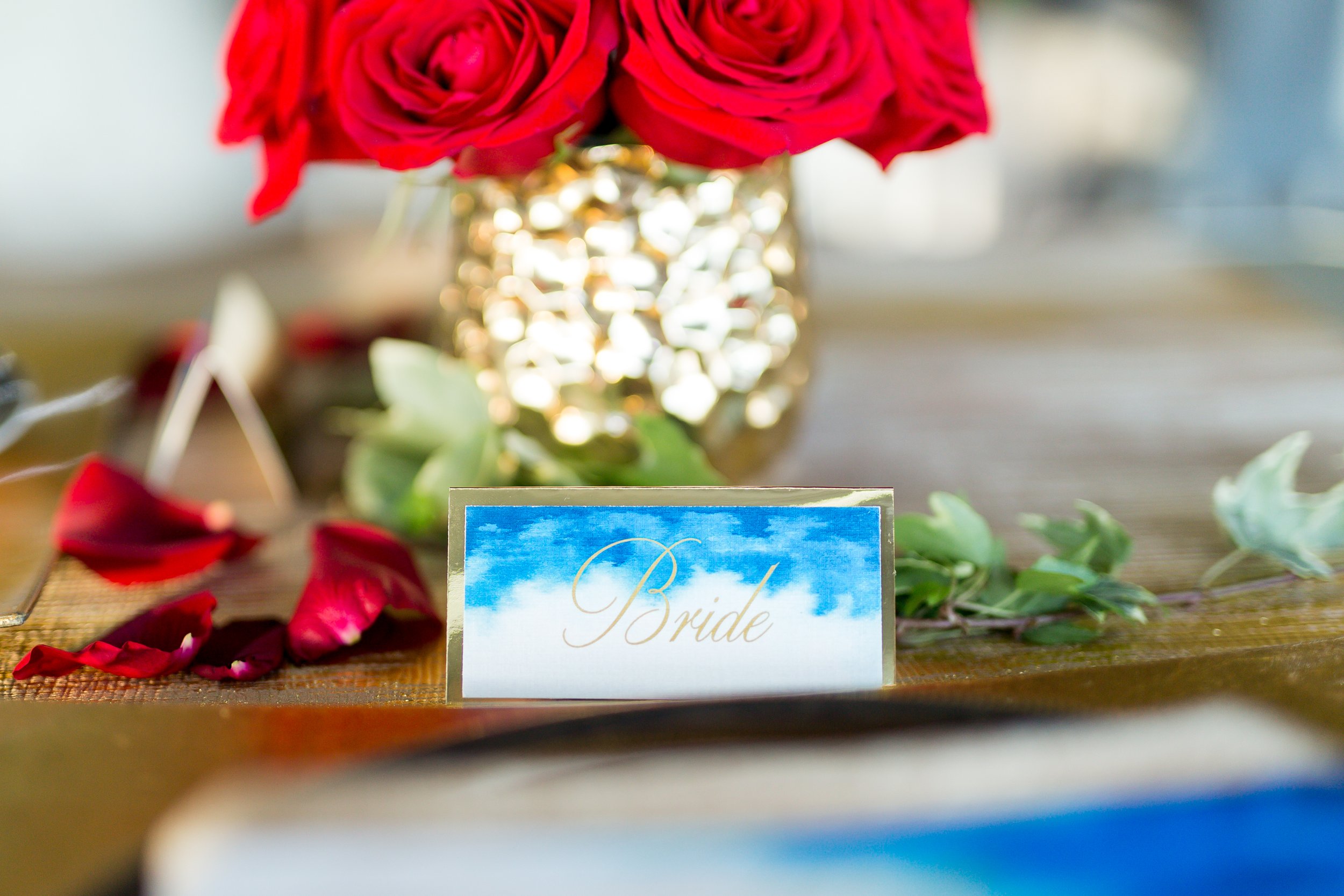 Watercolor + Metallic Place Cards