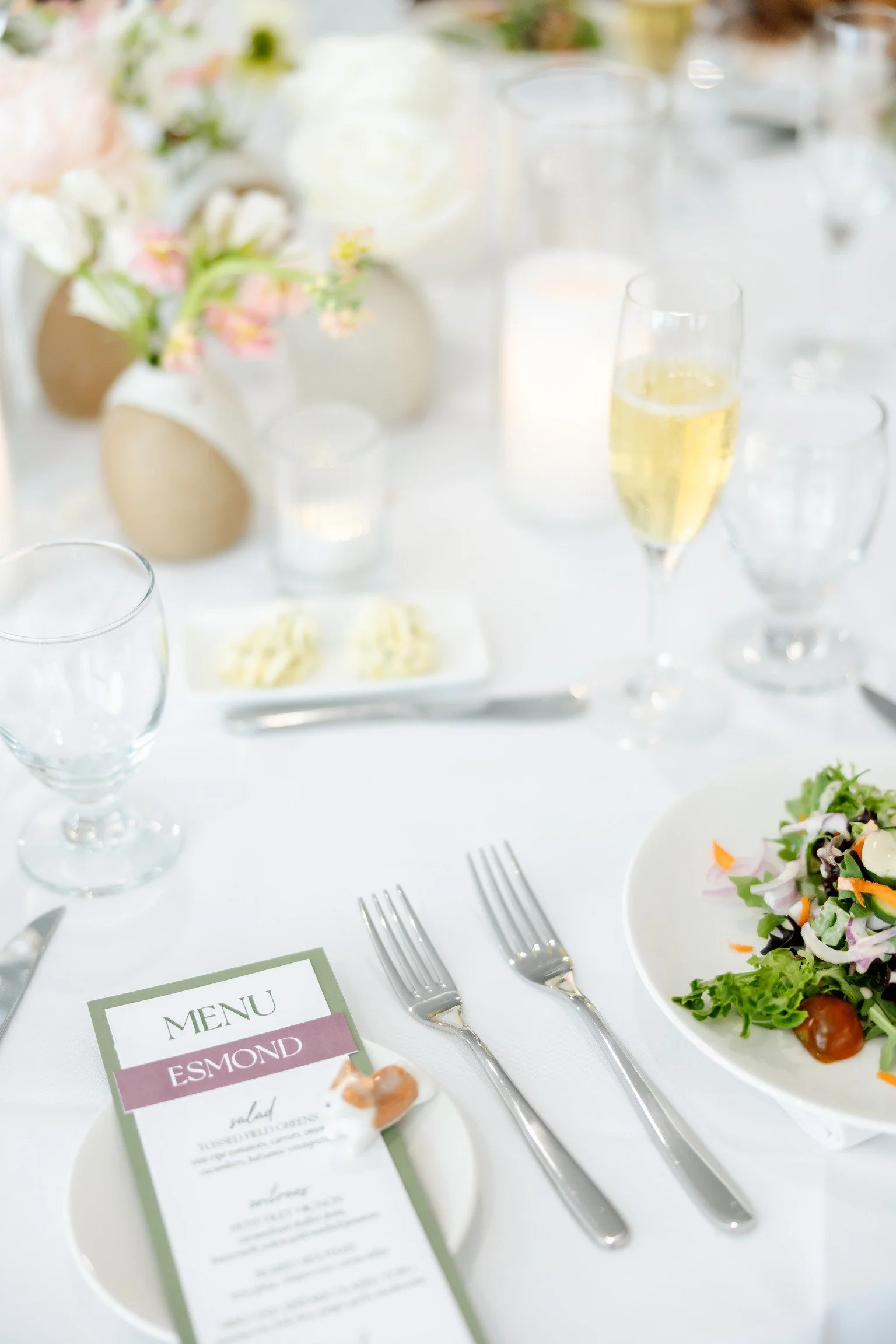 Sage Green Dinner Wedding Menu