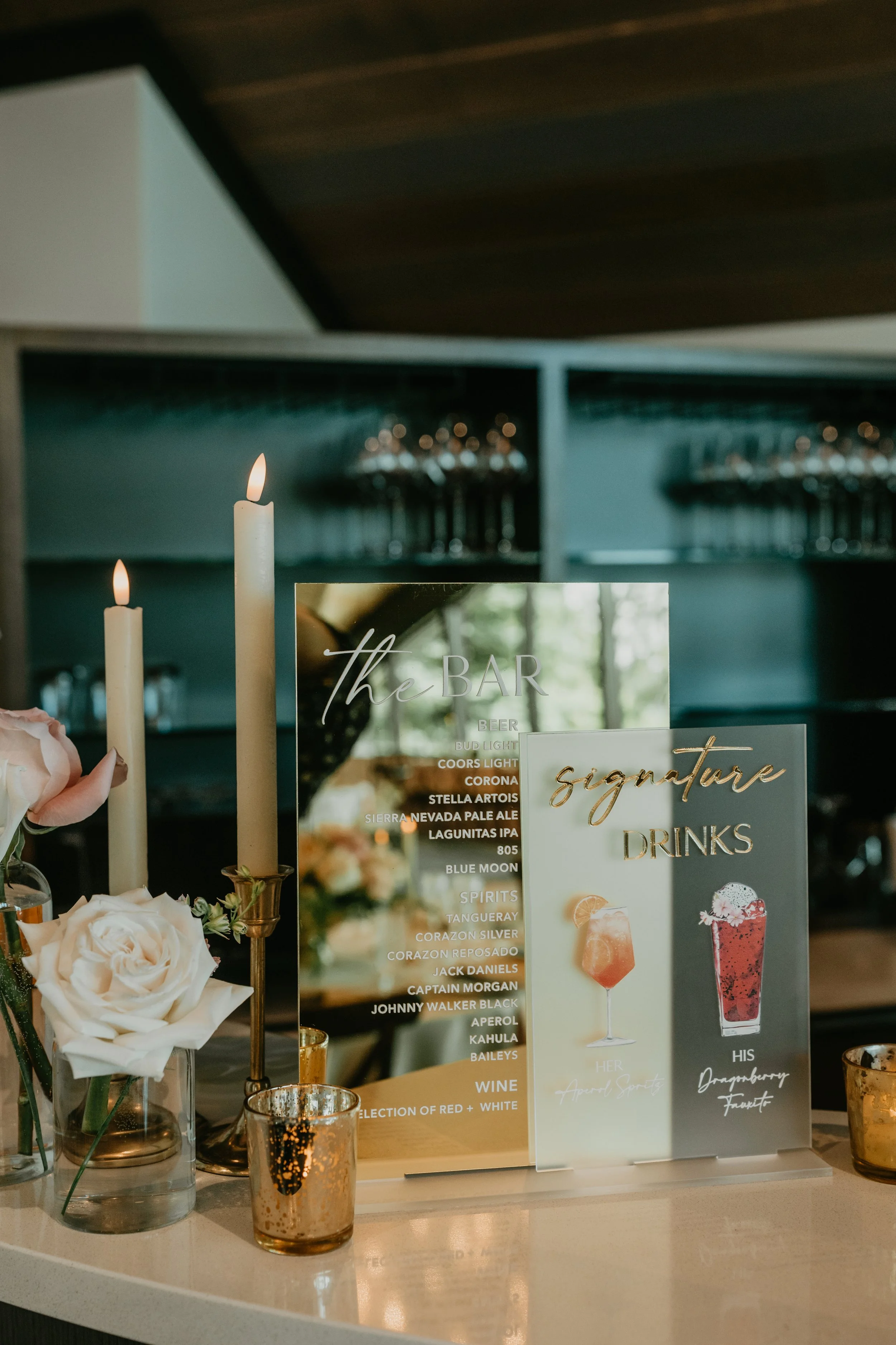 Gold + Black Acrylic Bar Sign