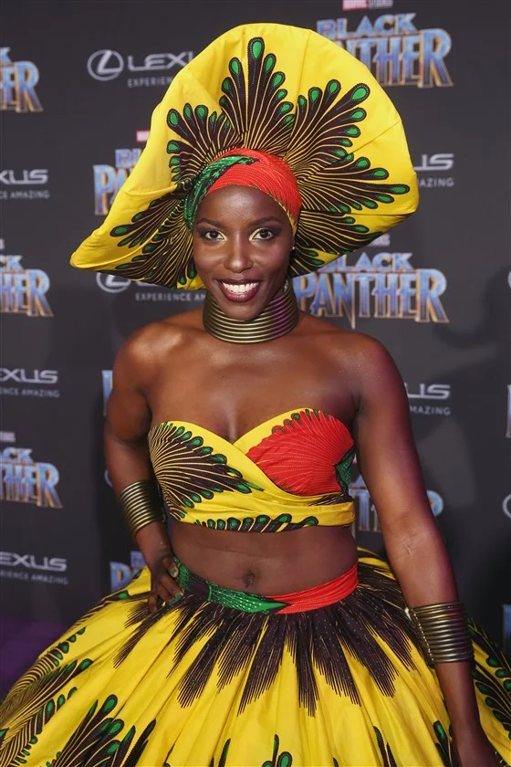 Janeshia Adams-Ginyard at the World Premiere of the movie "Black Panther" in Hollywood, California on Jan. 29, 2018 . (Jesse Grant / Getty Images for Disney