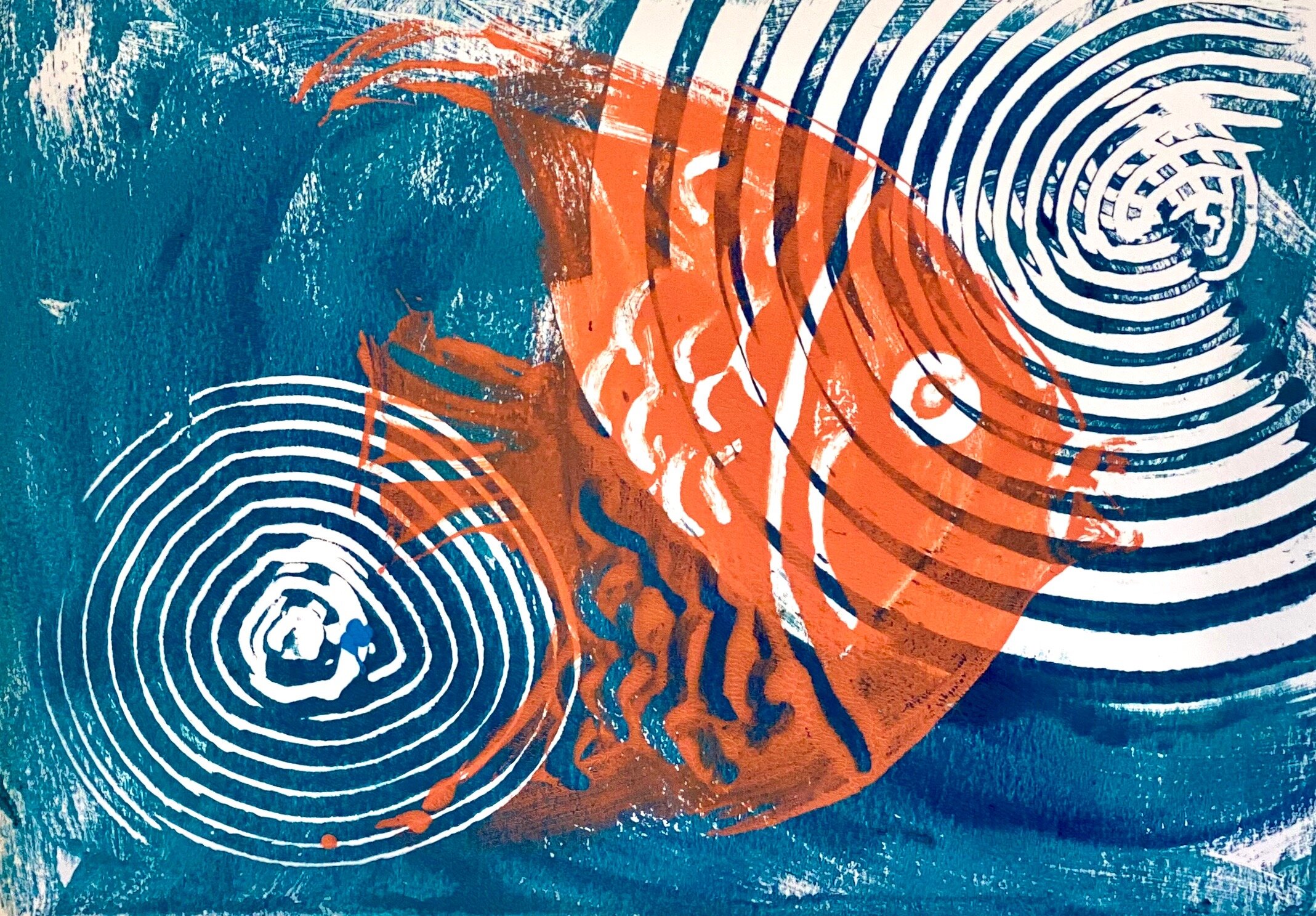 Monoprint Angel Fish