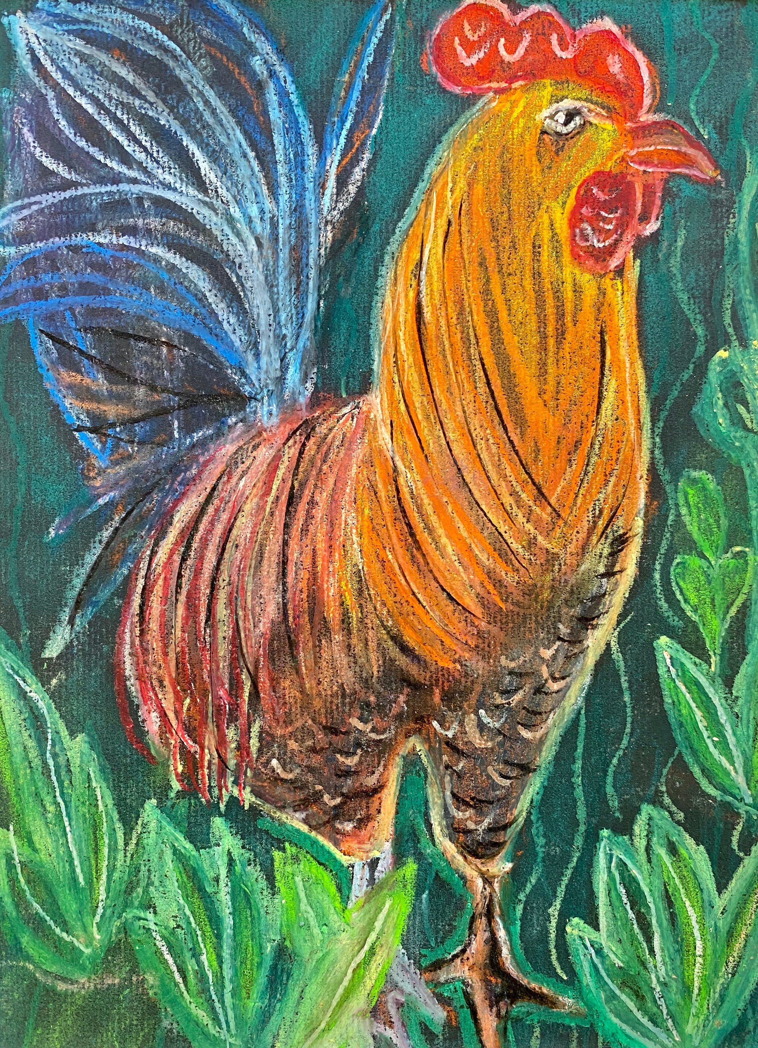 Rooster in Pastels