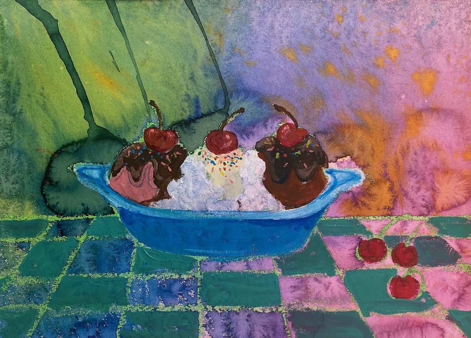 Ice Cream Sundae Mixed Media
