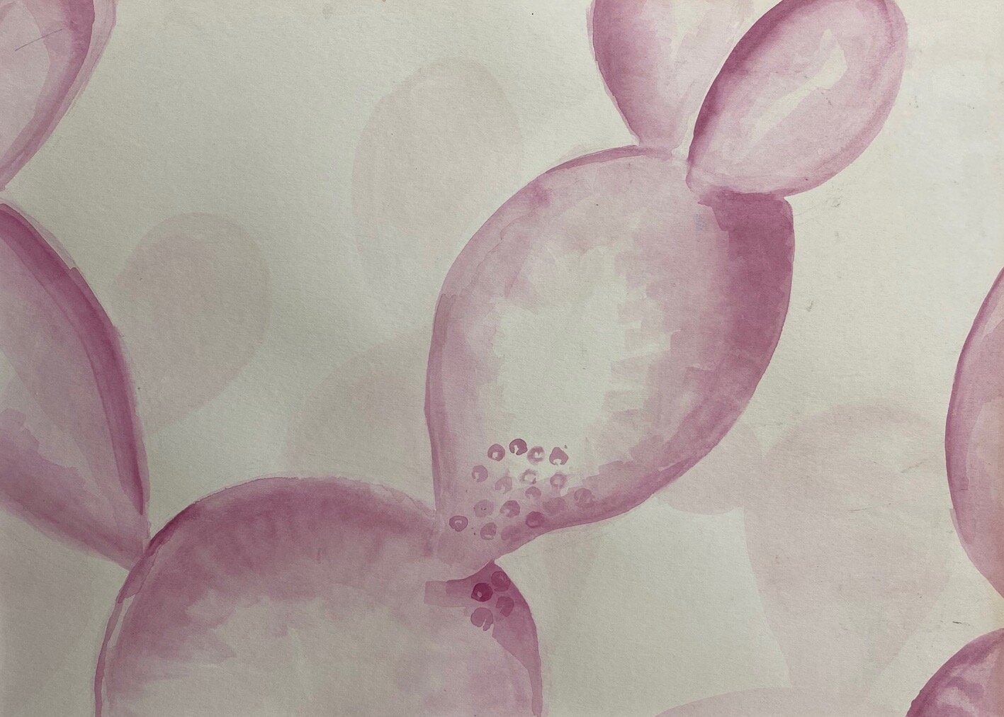 Watercolor Cactus in Pink