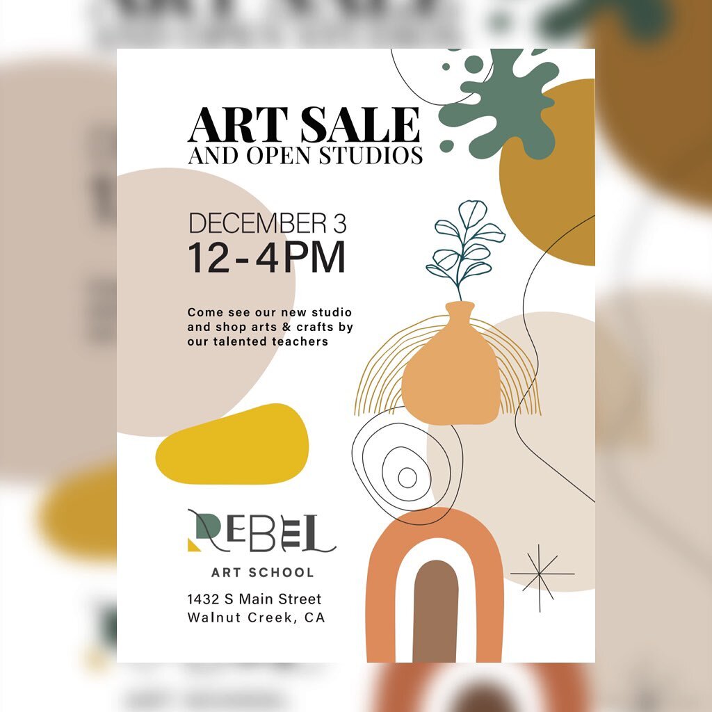 Mark your calendars for December 3rd! Come meet some of the Rebel teachers, see some artwork, buy some artwork (perfect time with the holidays). If you haven&rsquo;t been in to see our new Rebel Ceramics Studio yet this year, this is will be the perf