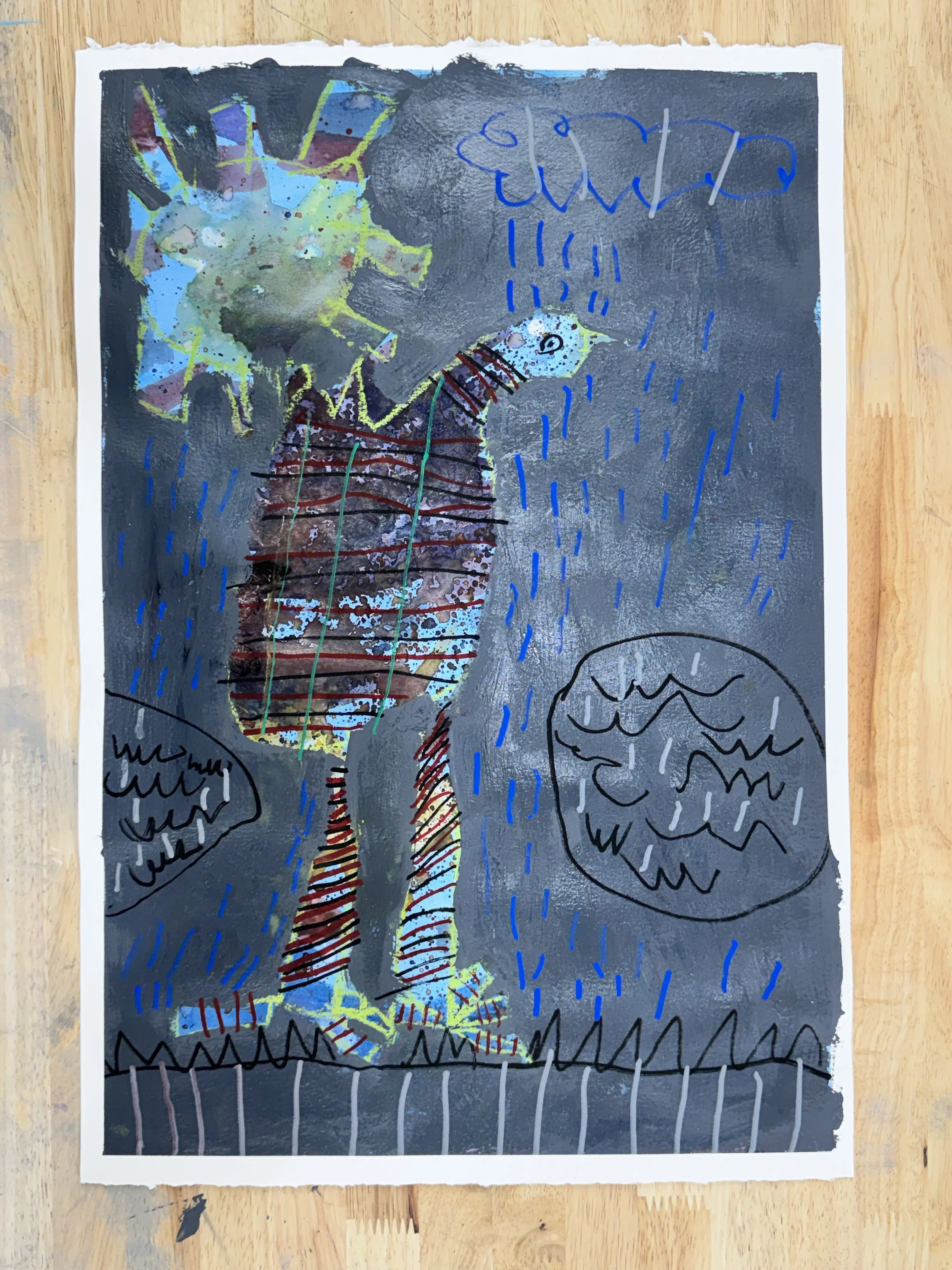 emotional multimedia drawing made by 4-7 year old