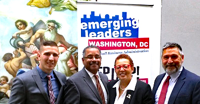 Joining Ms. Gray on her graduation from the SBA Emerging Leaders program are Gray Matters Technology Services staff David Miller, Business Analyst (left), Antonio Doss, SBA District Director (center) and Philip Katner, Solutions Architect (right).