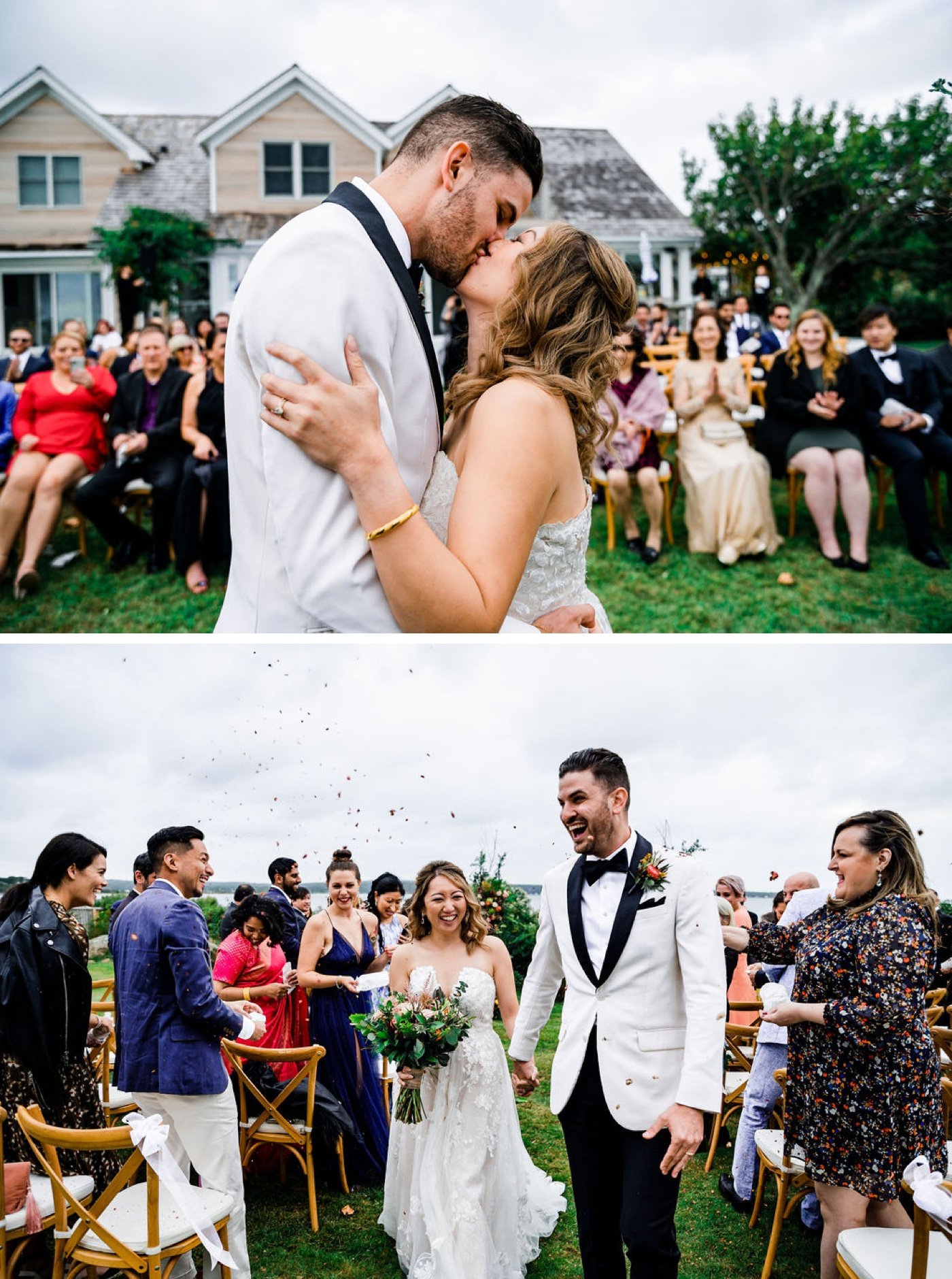 Backyard wedding ceremony in Long Island, NY