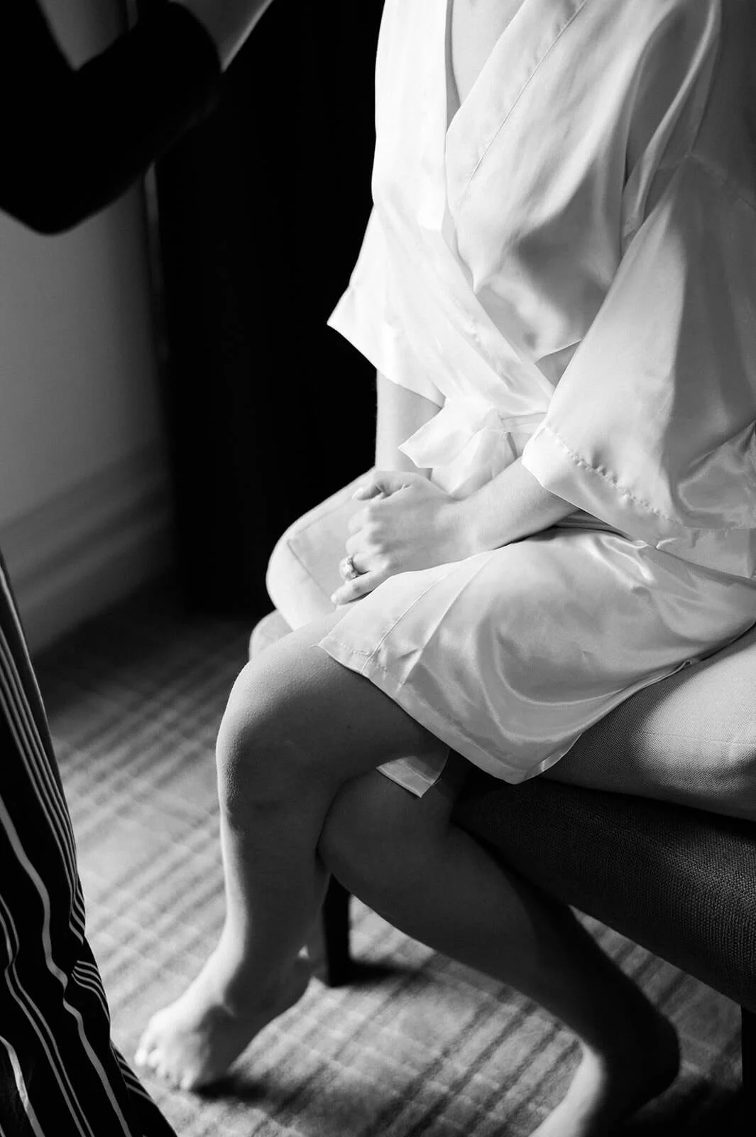 Bride getting ready for her wedding at Tappan Hill Mansion