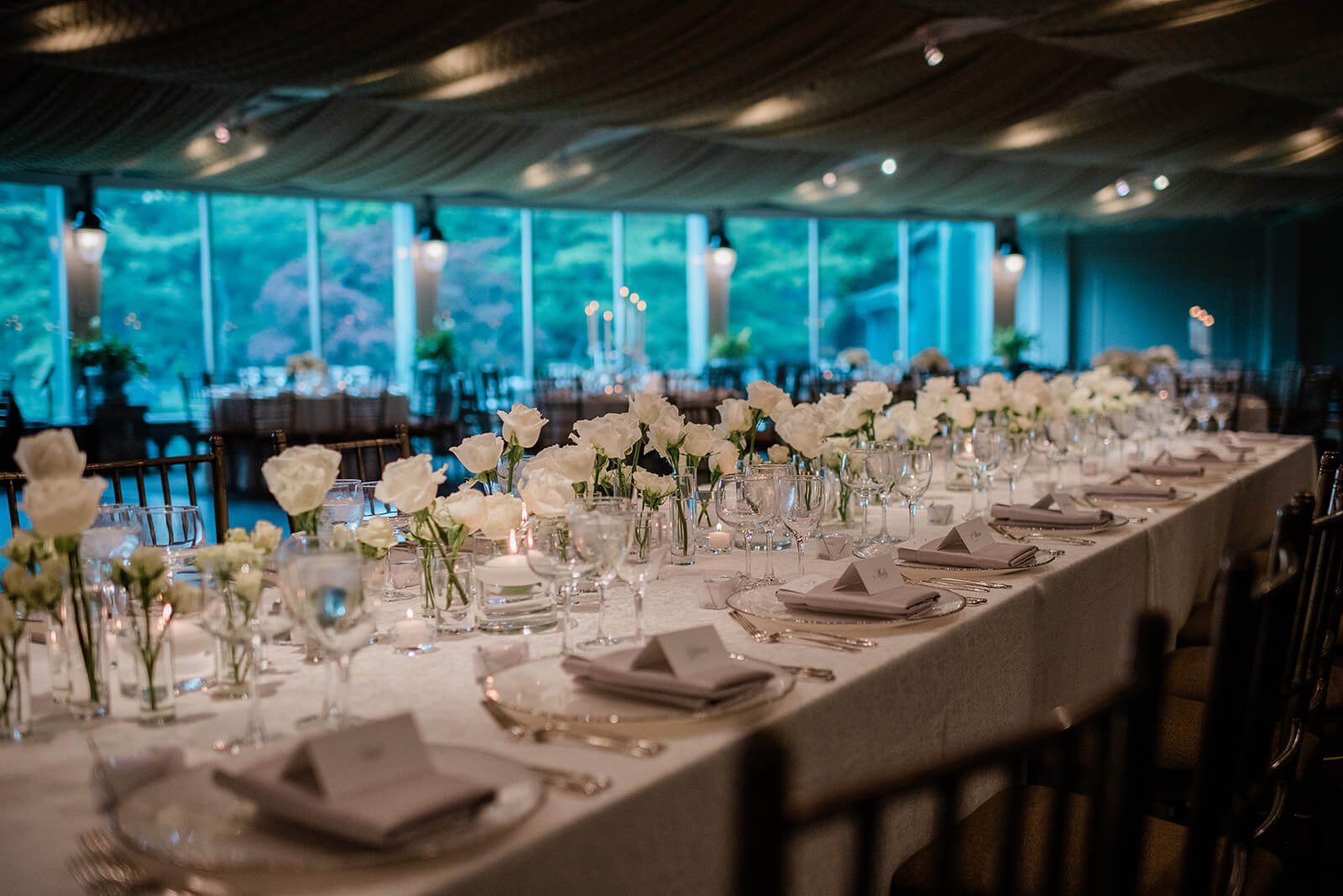 Wedding reception in the Pavilion Room at Tappan Hill Mansion