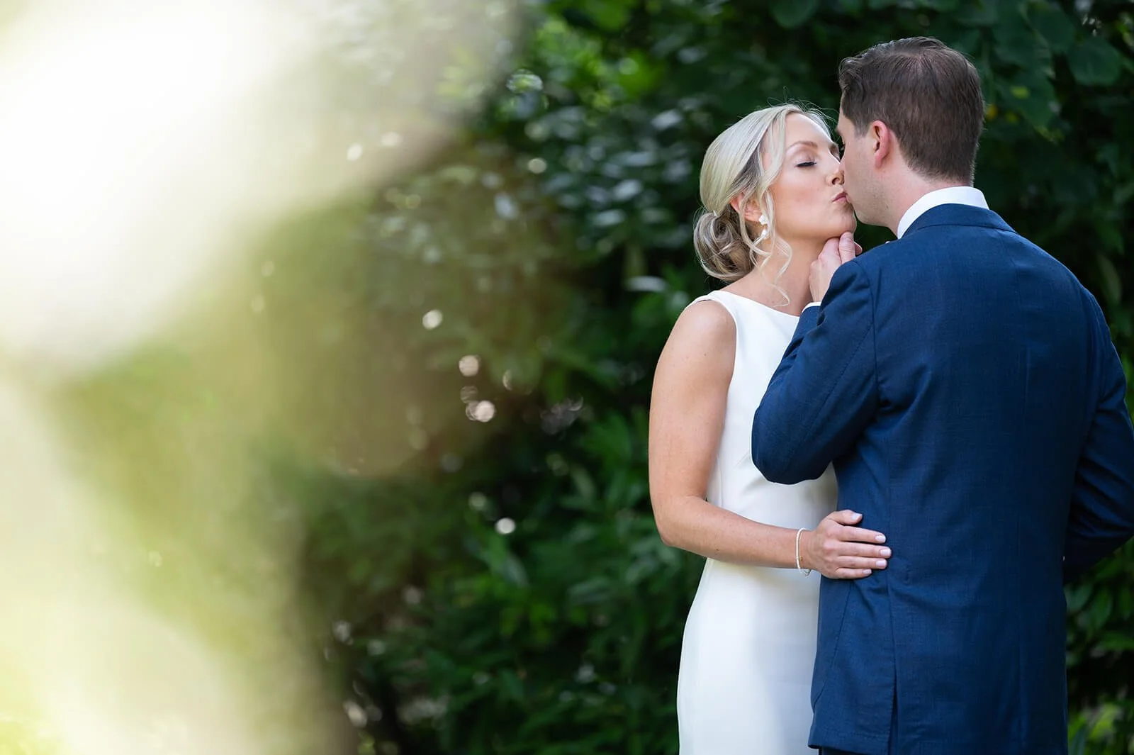 Couples wedding day portraits at a private residence on Long Island, overlooking Huntington Bay.