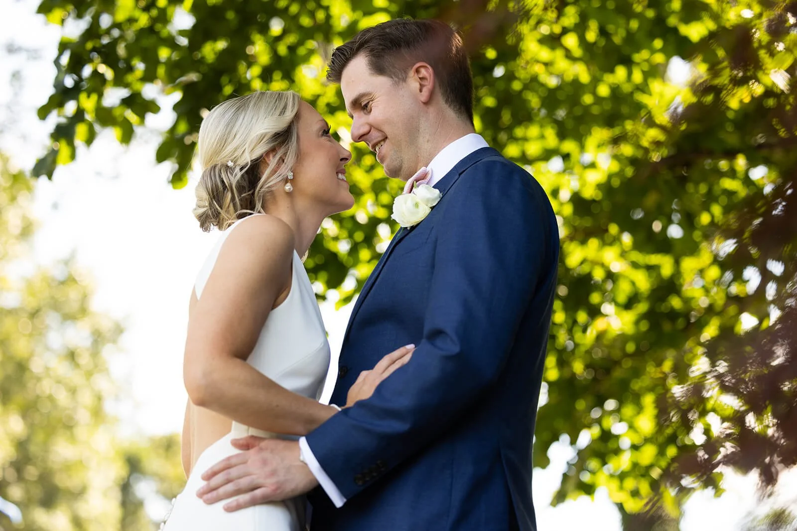 Couples wedding day portraits at a private residence on Long Island, overlooking Huntington Bay.