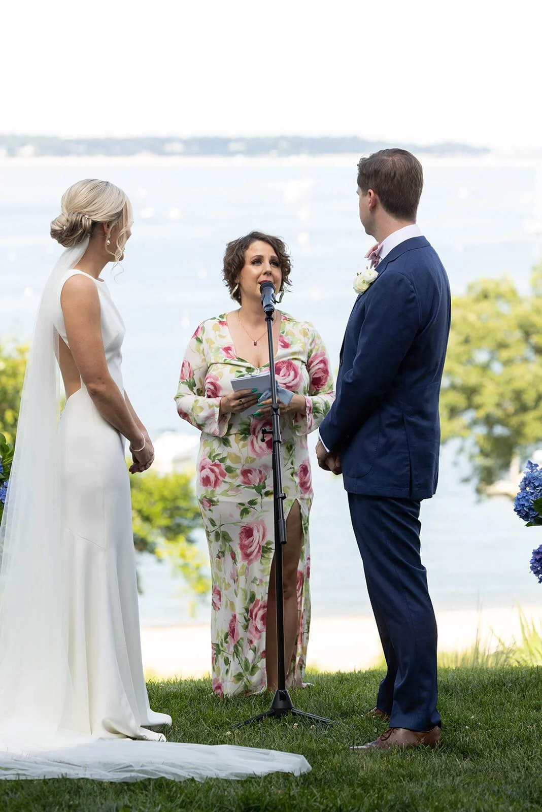 Couple reading their own vows for a wedding planned by Danielle Caldwell Events