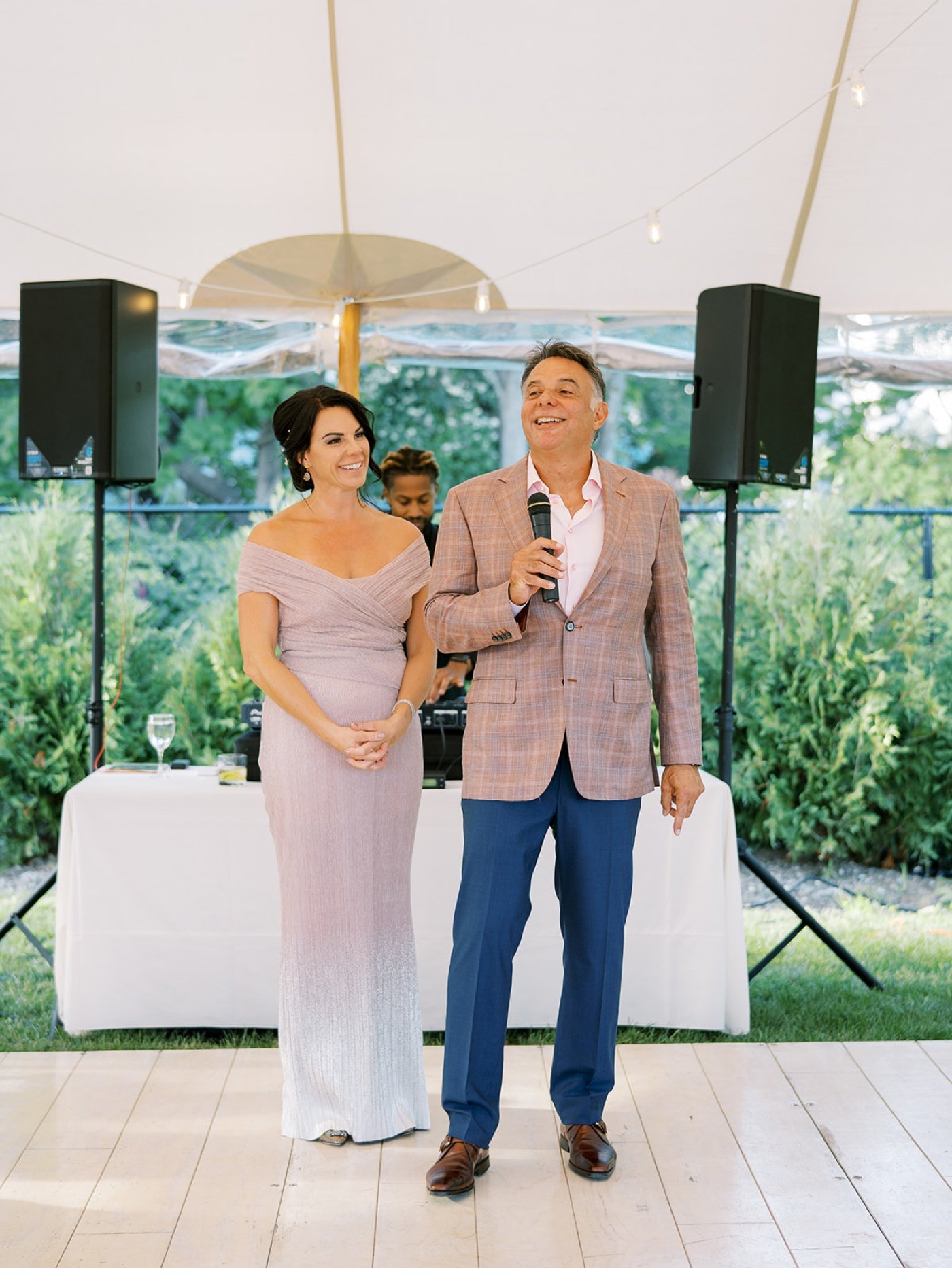 Tented summer wedding reception in Blue Point