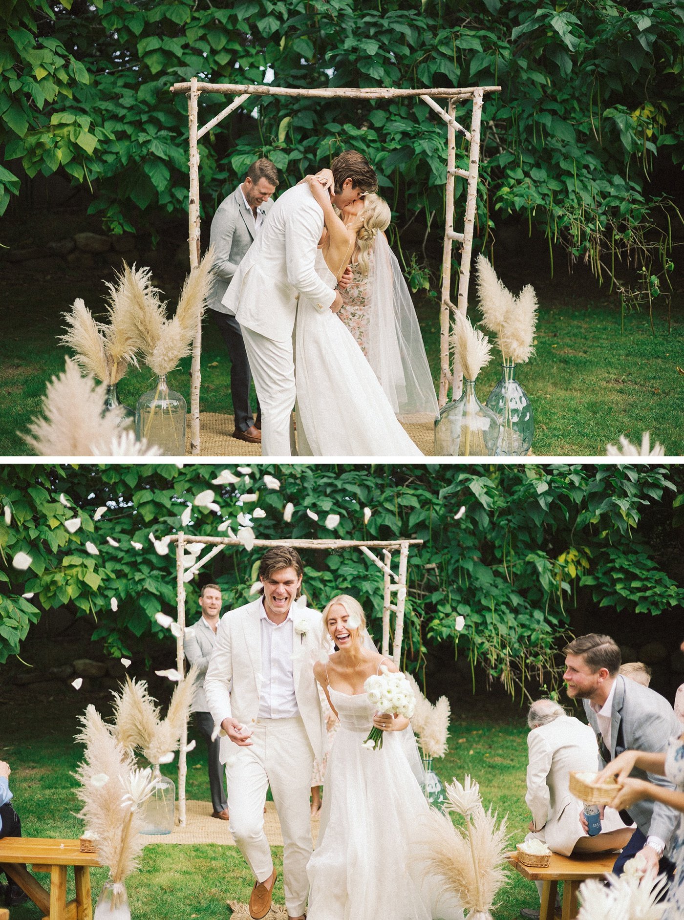 Backyard wedding ceremony in Montauk