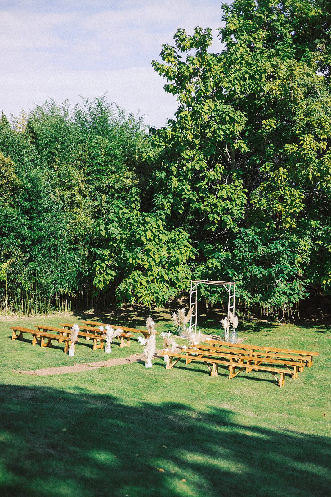 Backyard wedding at a private home in Montauk, New York