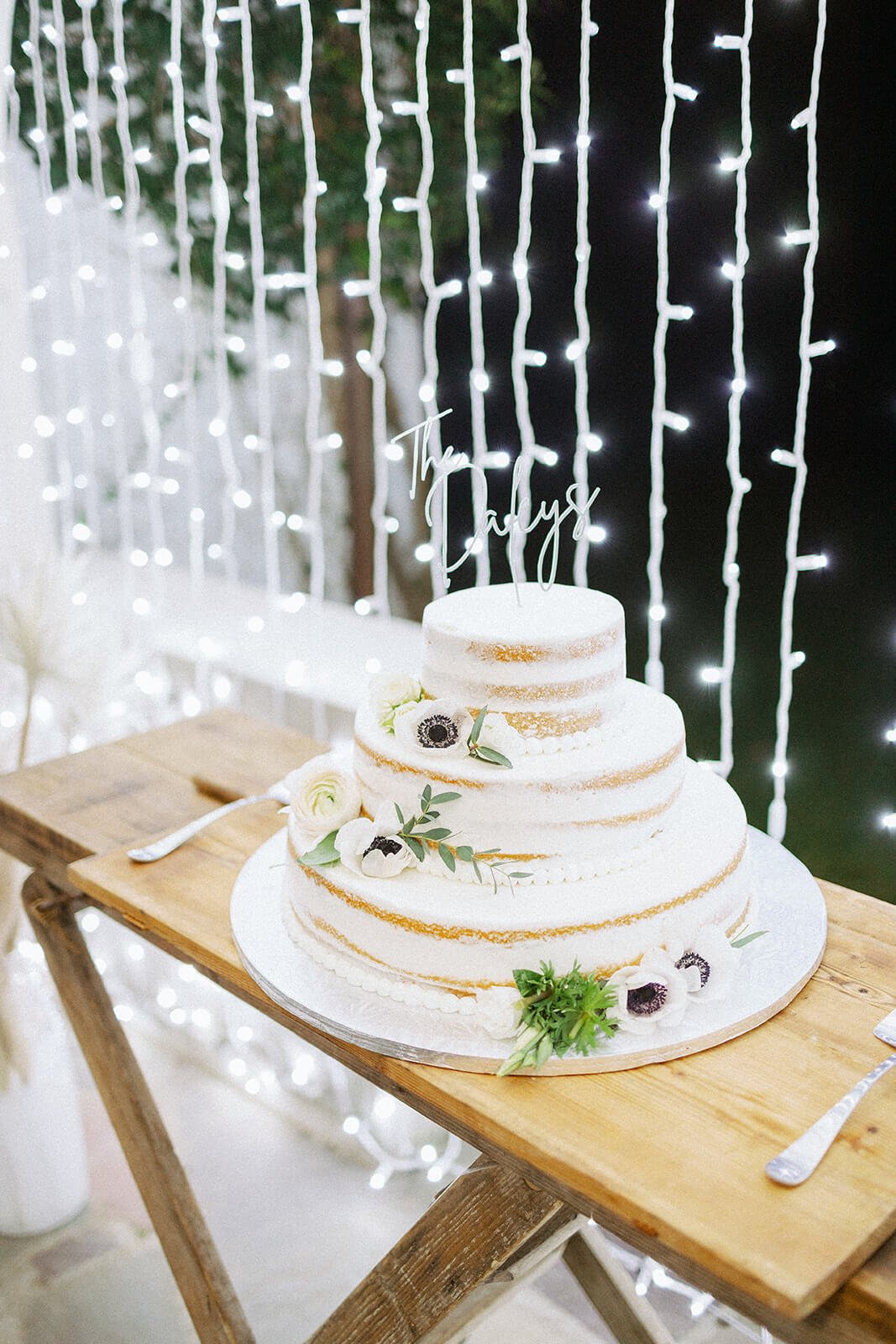 Three tier wedding cake for a Montauk wedding