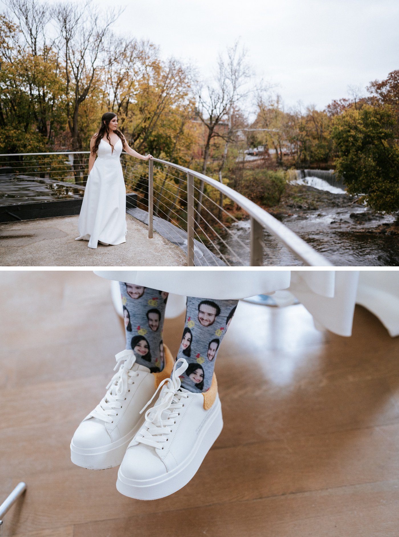 Custom wedding socks with the bride and groom's faces