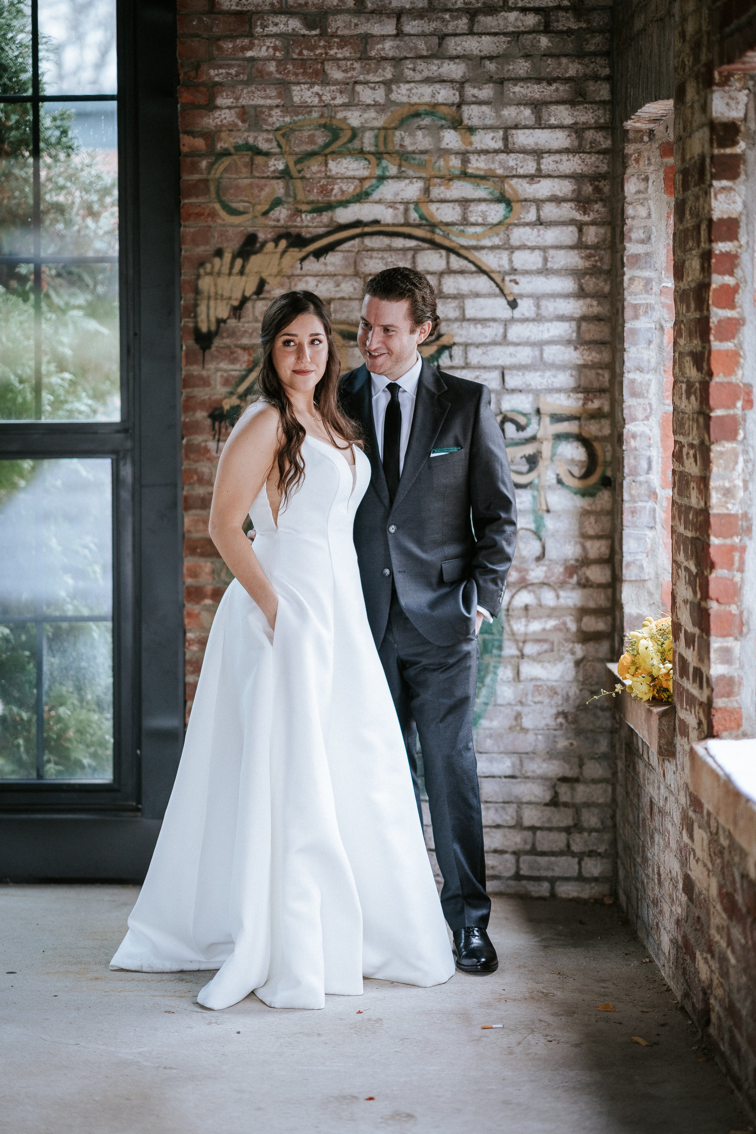 Bride and groom portraits at The Roundhouse Beacon