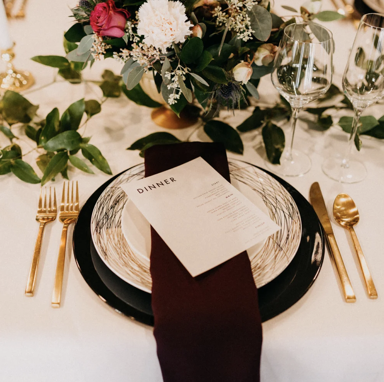 table set up at New York winter wedding venues