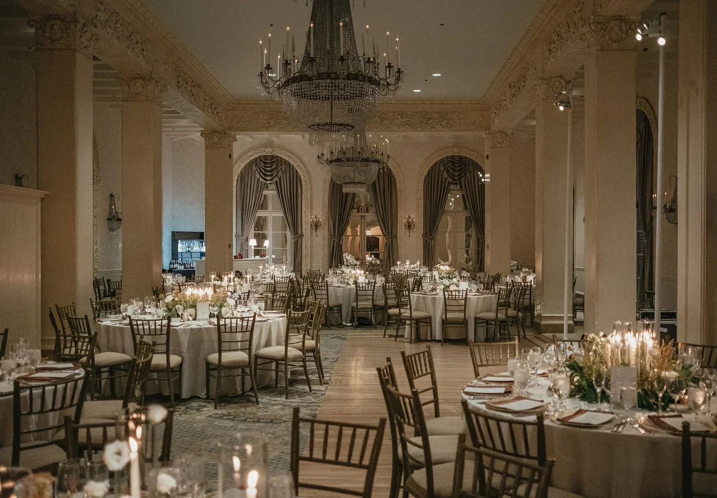 lovely winter wedding venue set up in New York