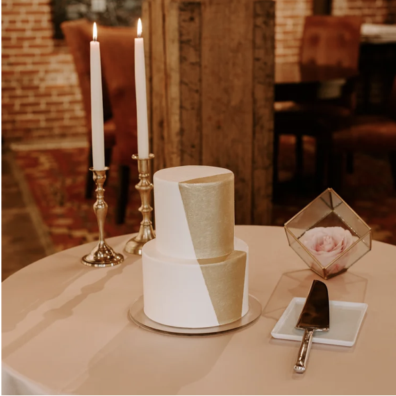 gorgeous cake details at winter wedding in New York
