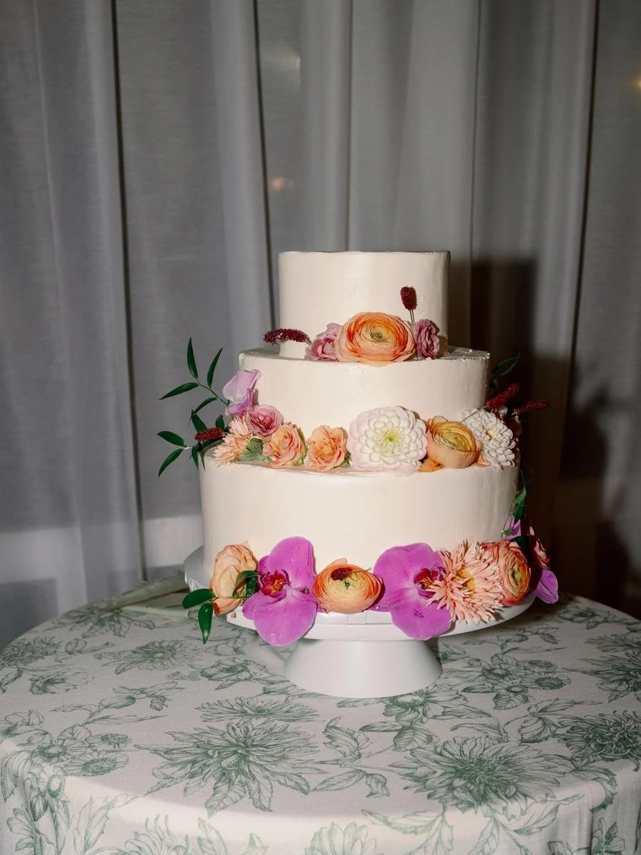 gorgeous floral designed cake at New York wedding