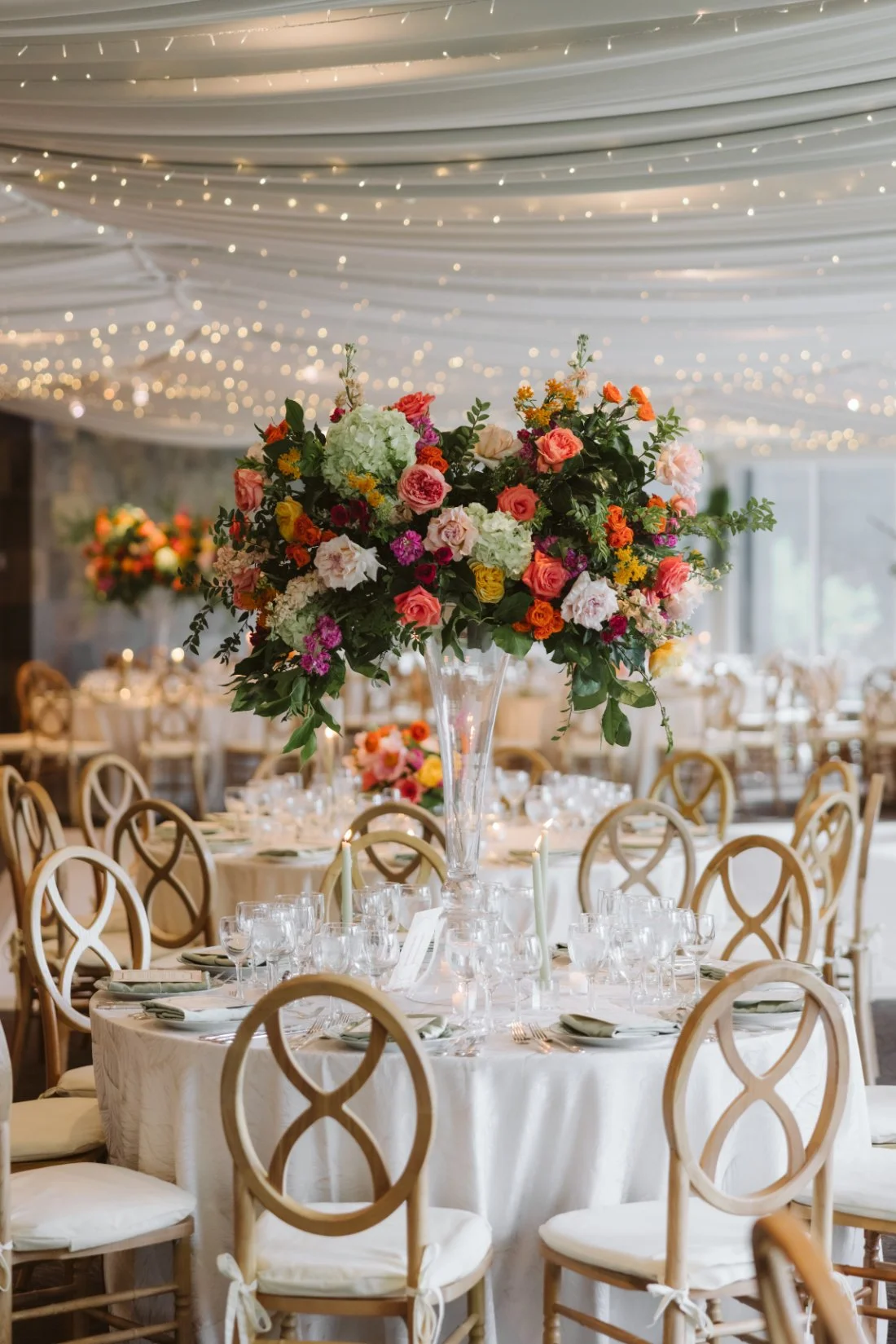 gorgeous table set up at New York wedding in Tarrytown