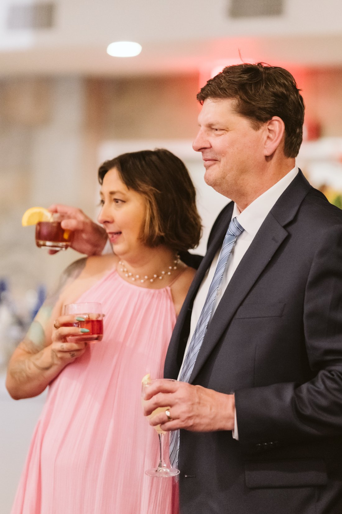 guests listening to speeches at New York wedding