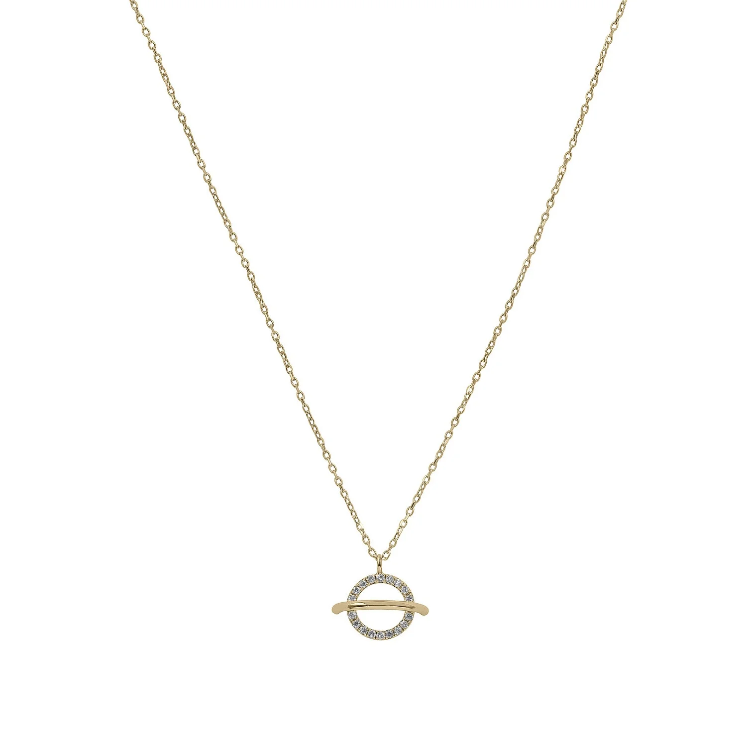 Diamond Orbit Necklace-Metal Sugar Jewelry