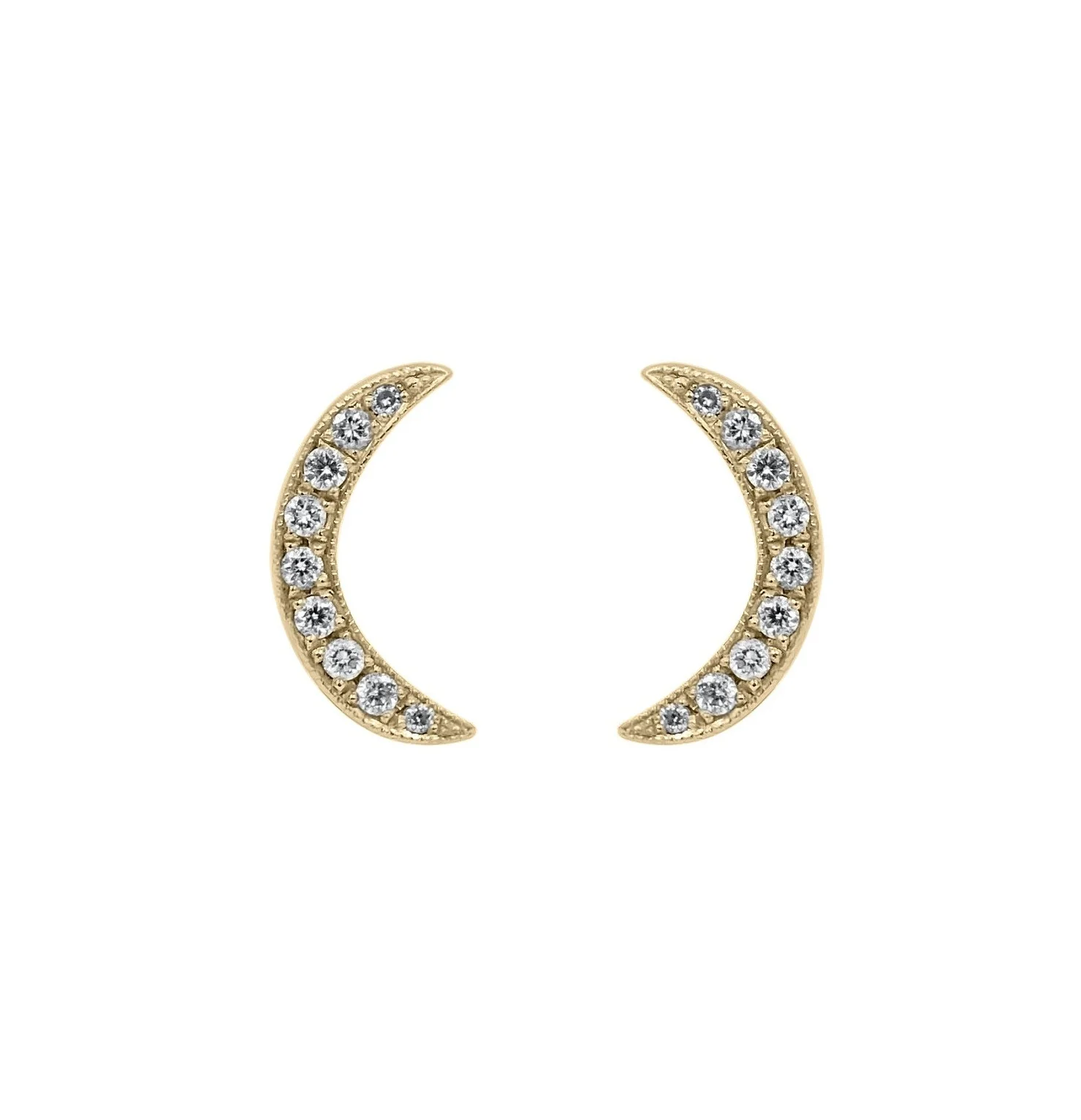 Crescent Moon Stud-Metal Sugar Jewelry