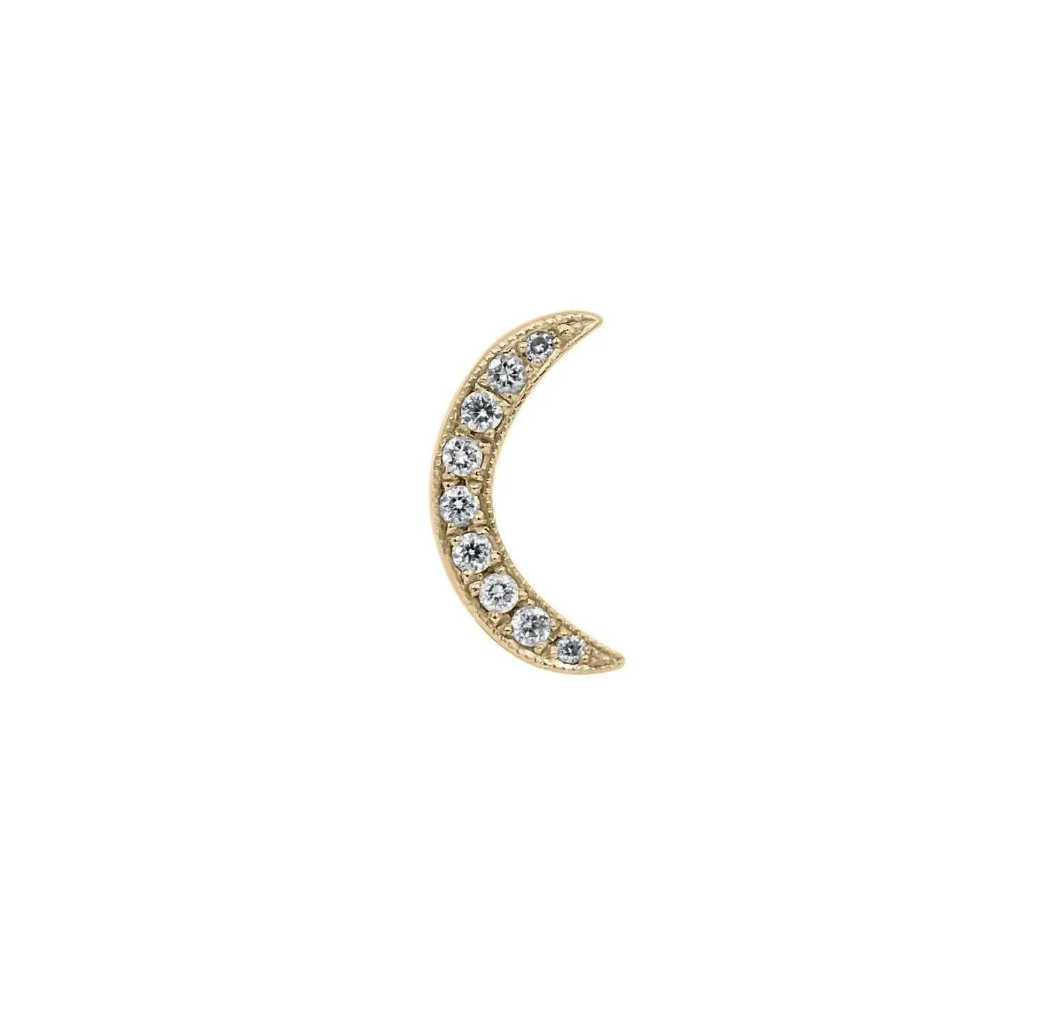 Crescent Moon Stud-Metal Sugar Jewelry