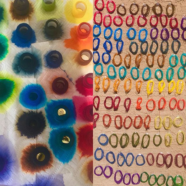 New item...hand-dyed threads. 23 colors and counting. #mimidesignsart  #handdyedthreads #colorfulthreads
