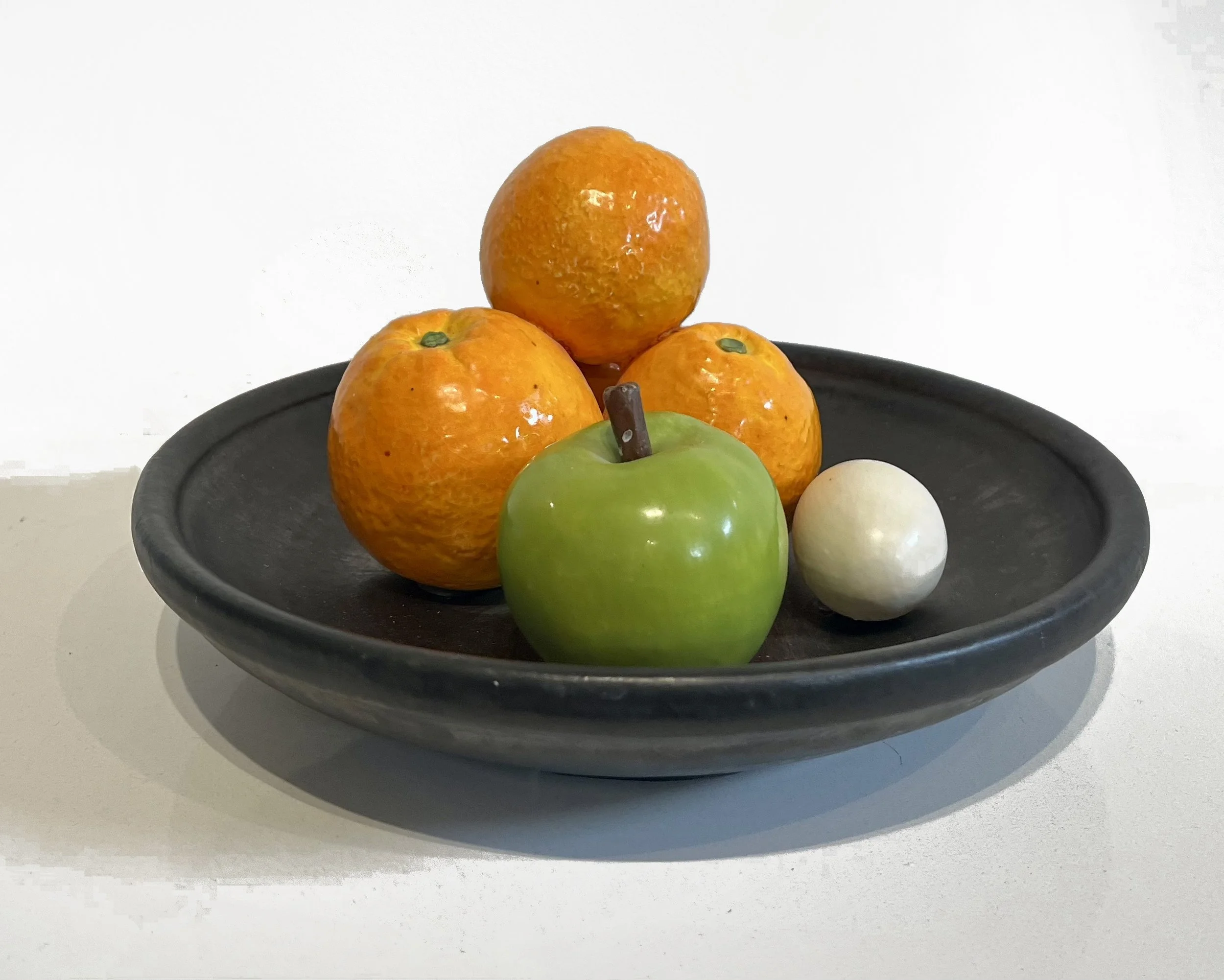 Victor Cicansky | Title Unknown (orange and apple on plate)