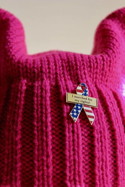American Flag Awareness Ribbon Pin for Women's March