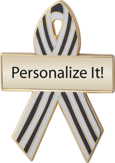 blue and white pinstripes custom awareness ribbons, custom awareness ribbons